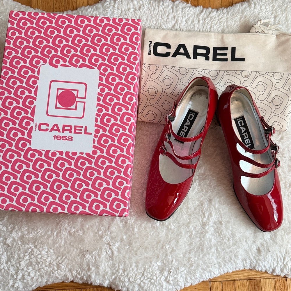 ❤️ Carel Paris Kina patent red Mary Jane
